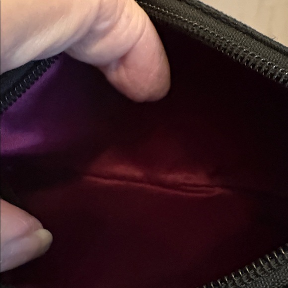 Coach Black On Black Signature C Canvas Leather Zip Top Wristlet. - Picture 2 of 4